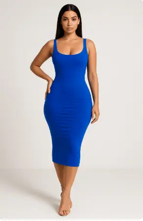 Sculptewear-Midi Robe Sans Manche Sculptewear