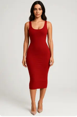 Sculptewear-Midi Robe Sans Manche Sculptewear