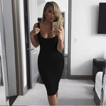 Sculptewear-Midi Robe Sans Manche Sculptewear